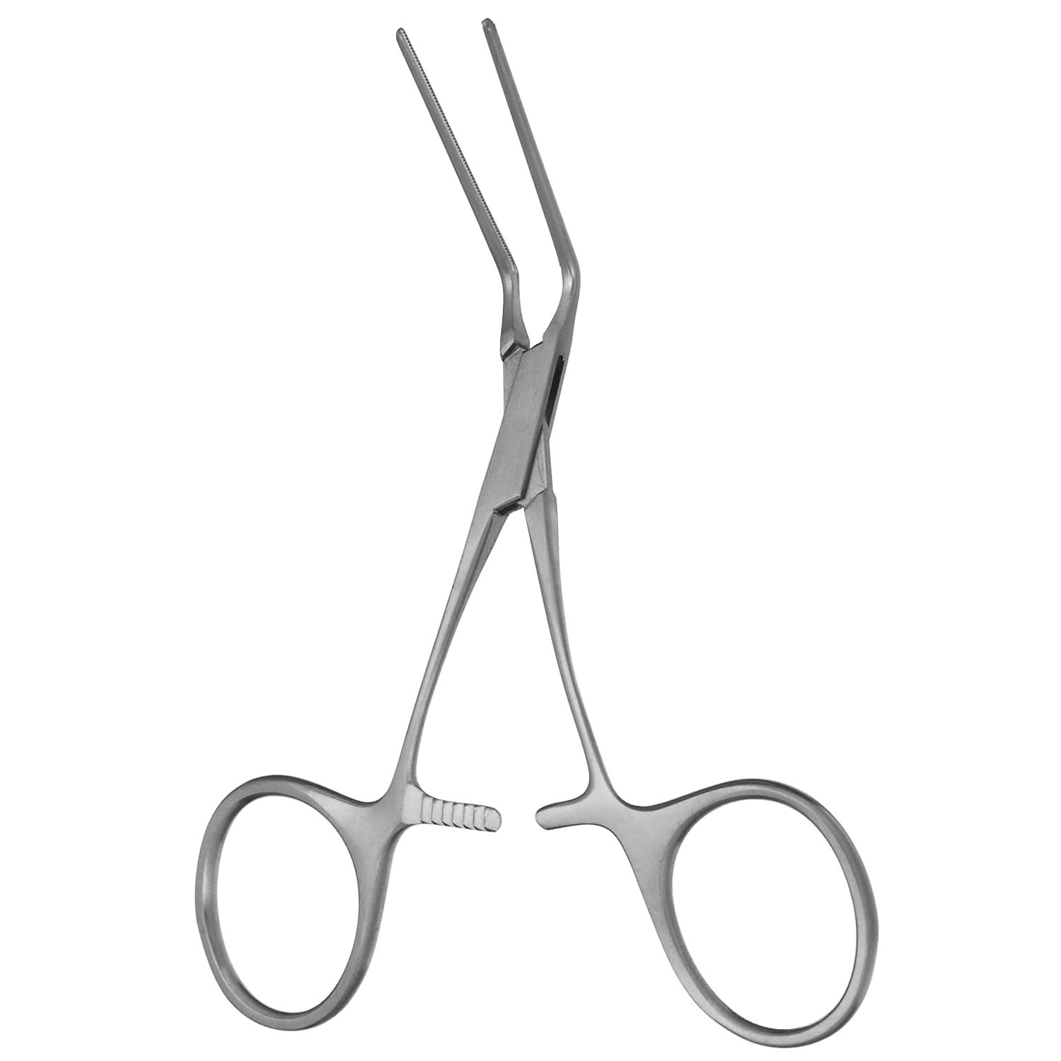Castaneda Clamp, Curved Shanks, Long Thin Jaw, Calibrated Jaws, Horizontal Serrations, 6" (15.0 Cm), Anastomosis Clamp, Large